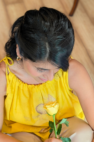 Ecoprinted Yellow DORI top