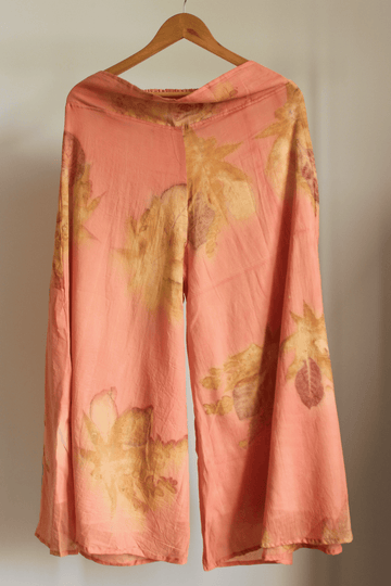 Ecoprinted wide pants- Pink