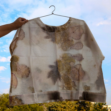 RUAH Ecoprinted Boxy top- White