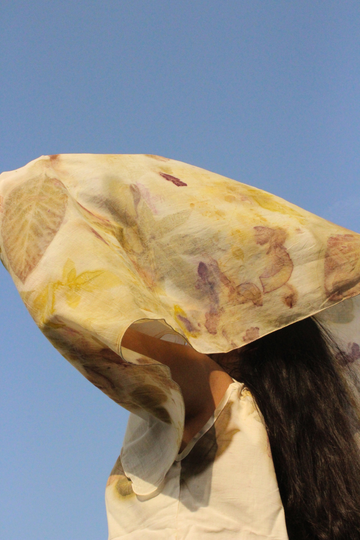 Ecoprinted Scarf-Cream