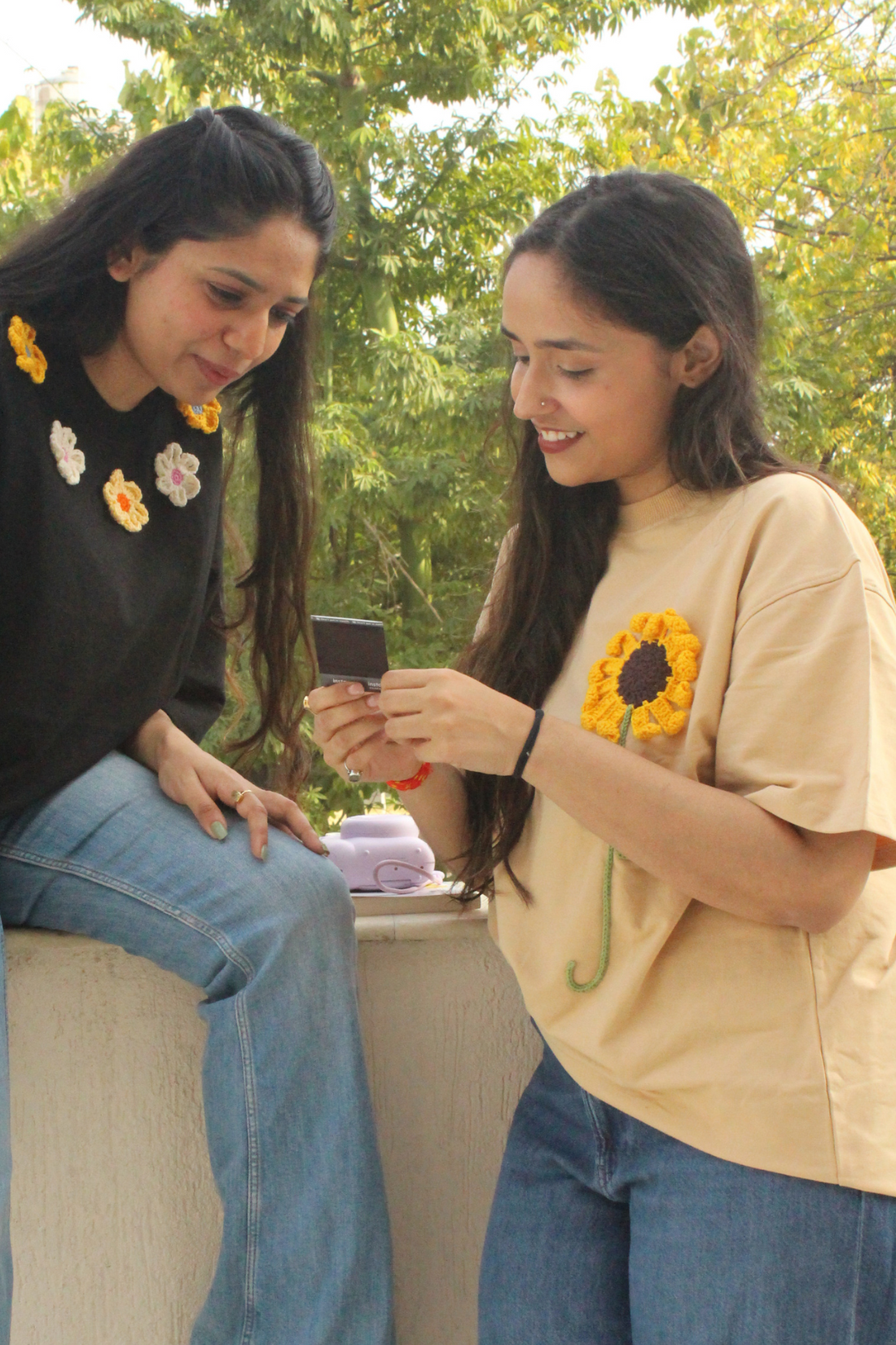 Sunflower Beige Crochet Oversize tshirt