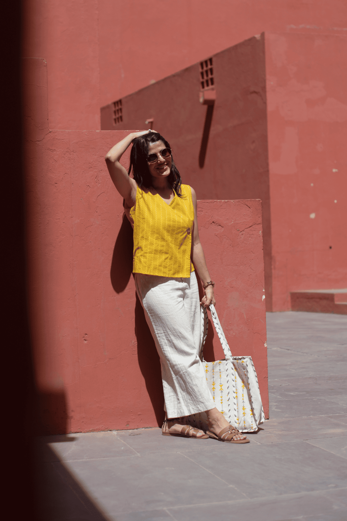 Mustard Angrakha top
