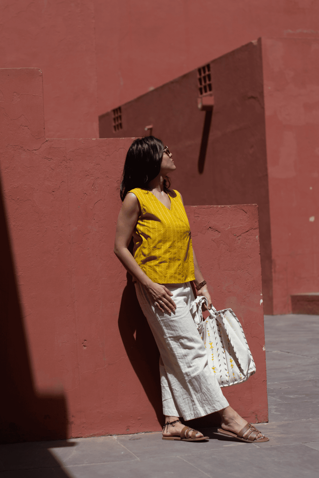 Mustard Angrakha top