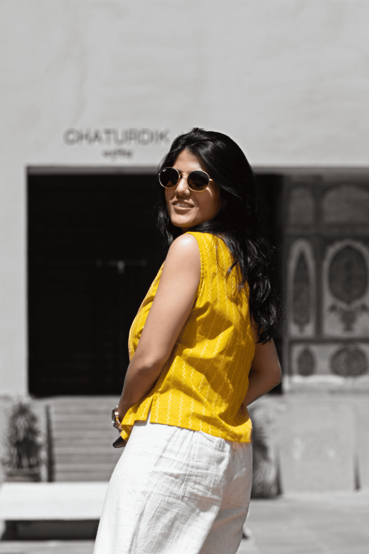 Mustard Angrakha top