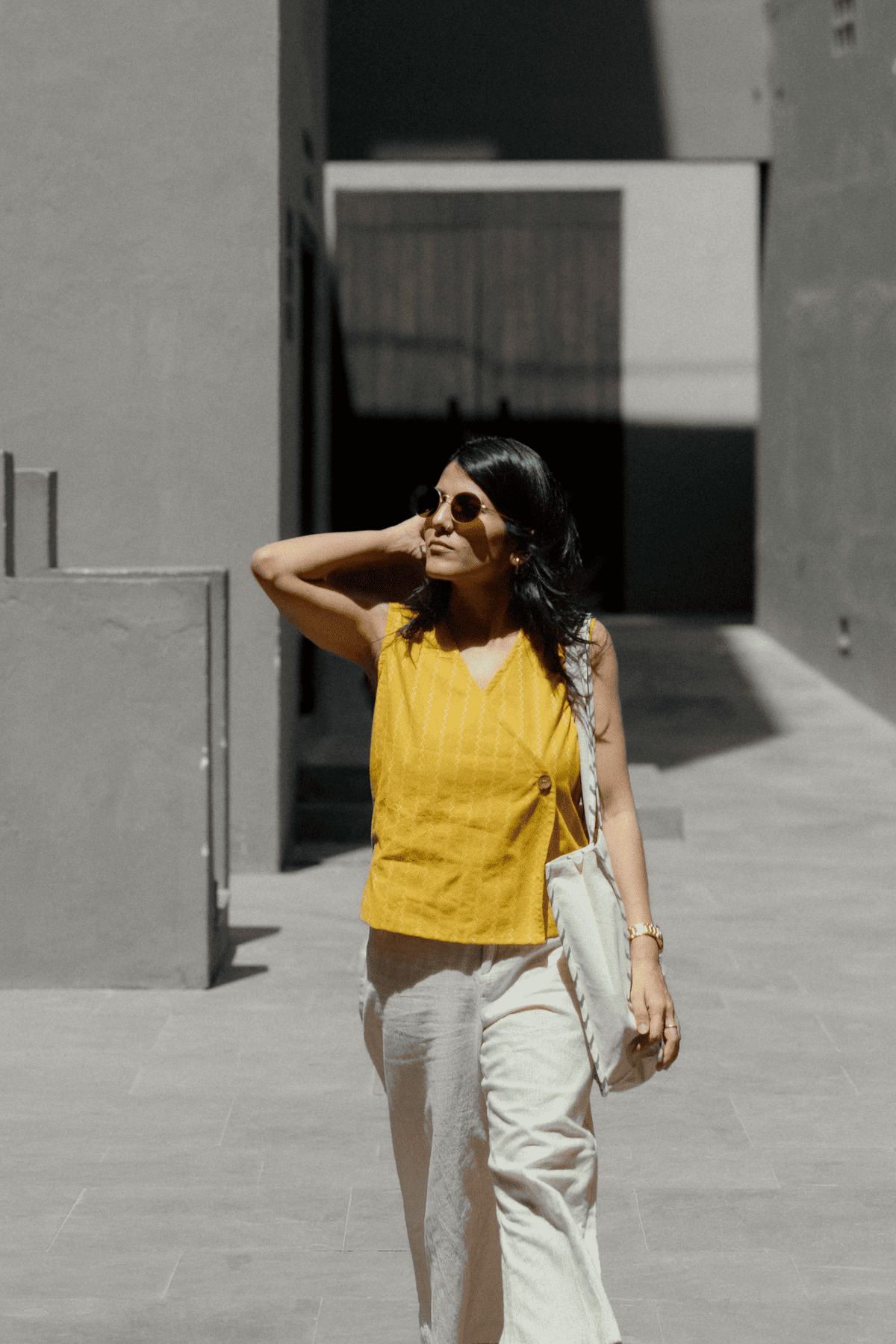 Mustard Angrakha top