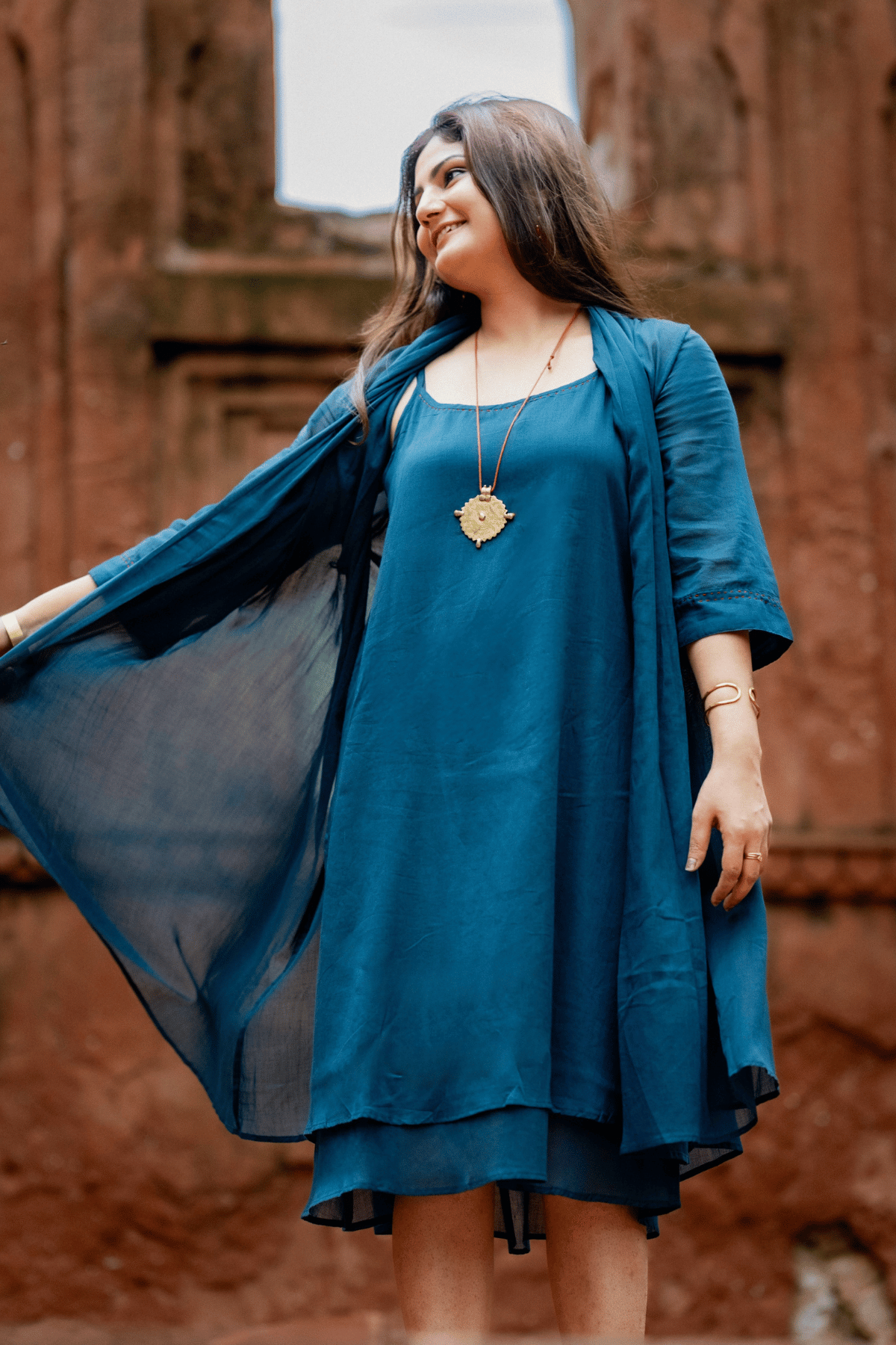 Noor/ नूर dress set- Teal
