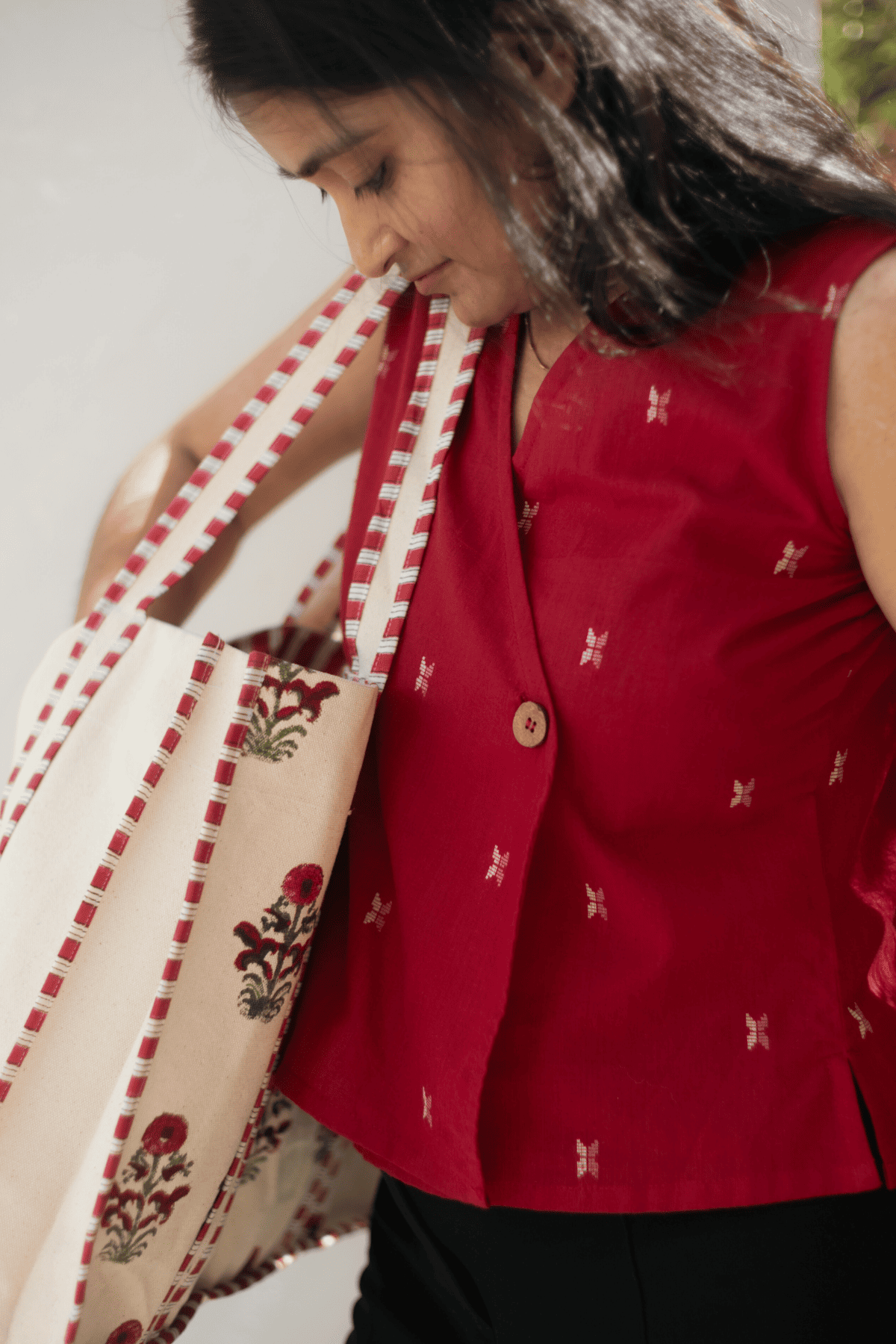 Red Angrakha top