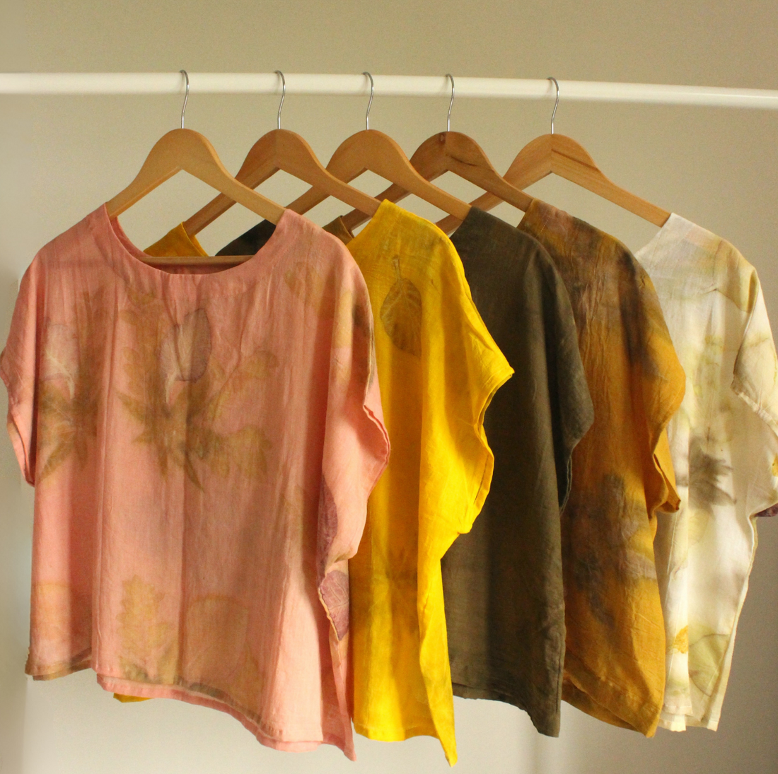 RUAH Ecoprinted Boxy top- White
