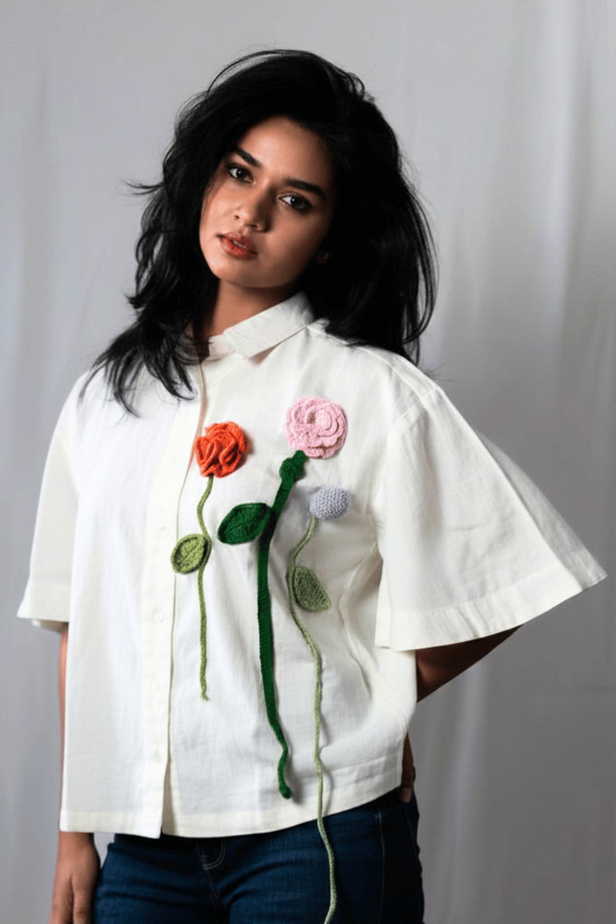 Bunch of Flowers-Crochet shirt