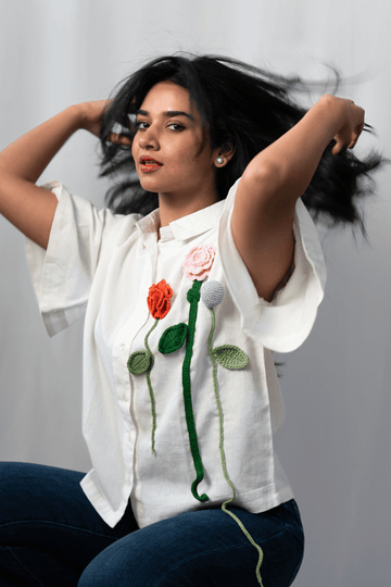 Bunch of Flowers-Crochet shirt