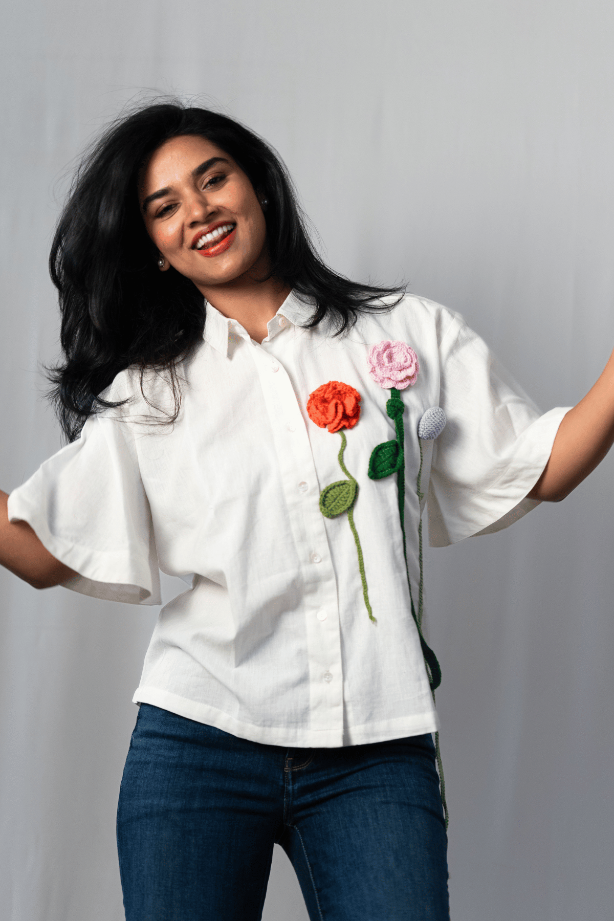 Bunch of Flowers-Crochet shirt