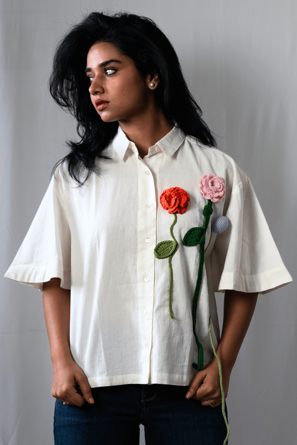 Bunch of Flowers-Crochet shirt