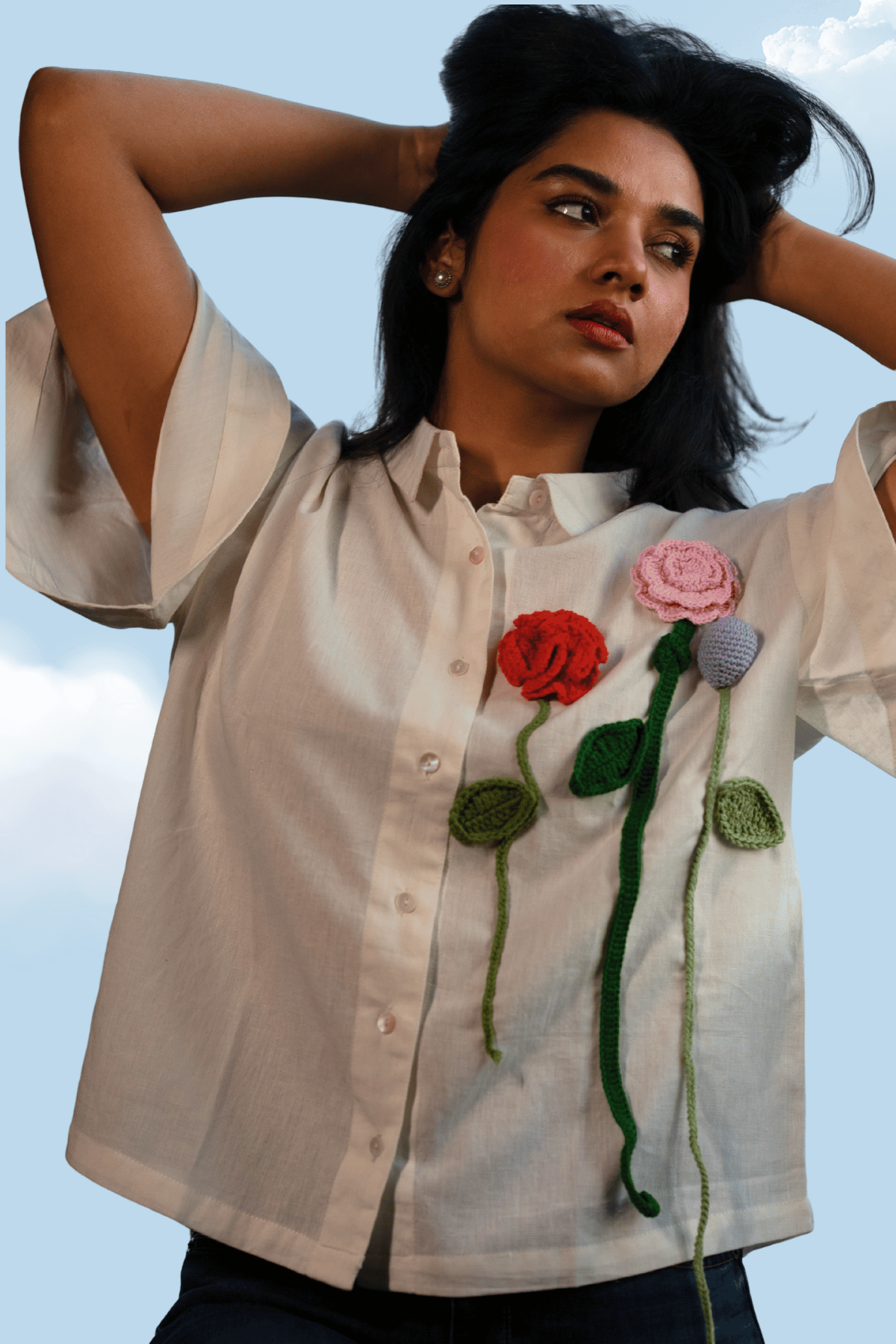 Bunch of Flowers-Crochet shirt