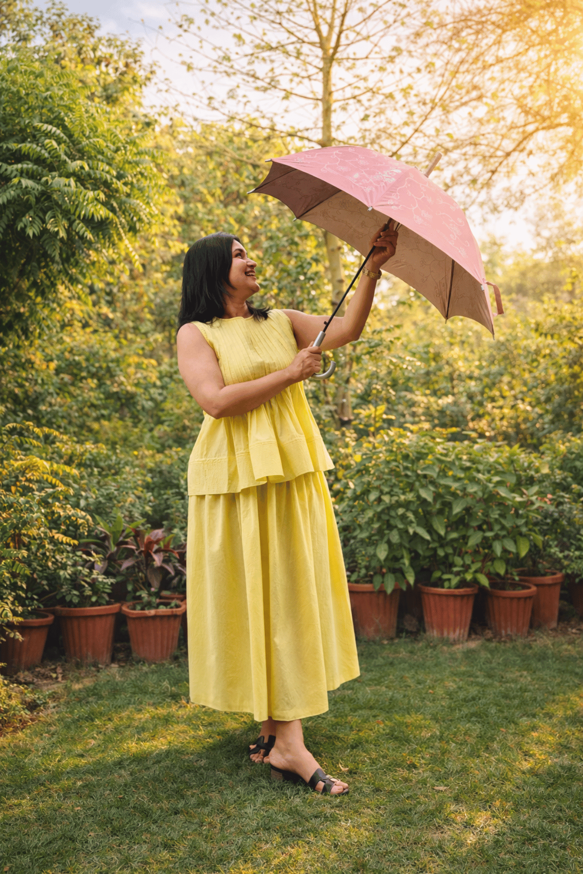 Butter Yellow Pleated top