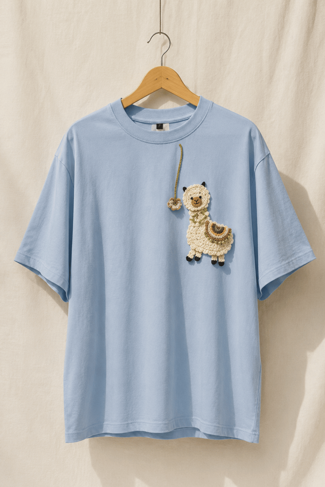Alpaca Blue Crochet Oversize tshirt