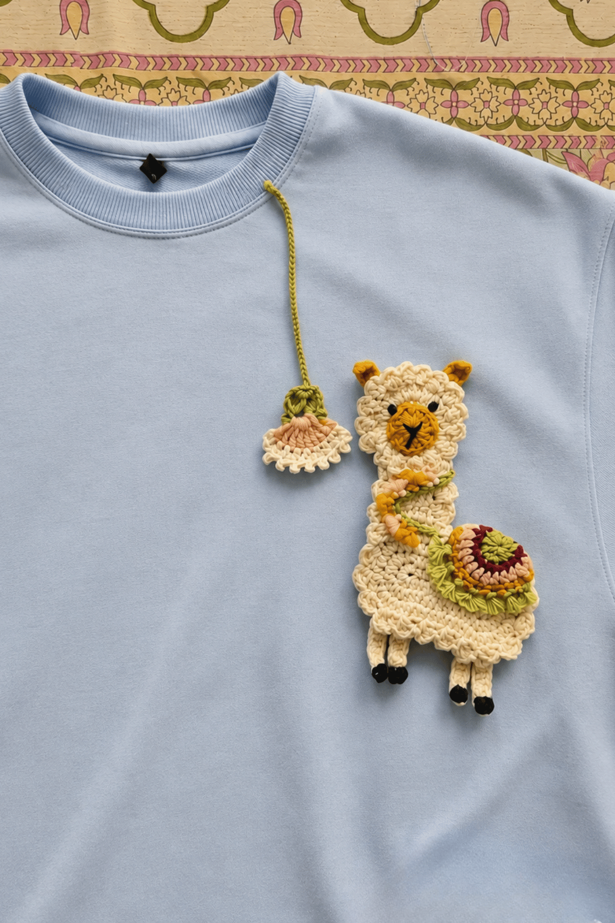 Alpaca Blue Crochet Oversize tshirt