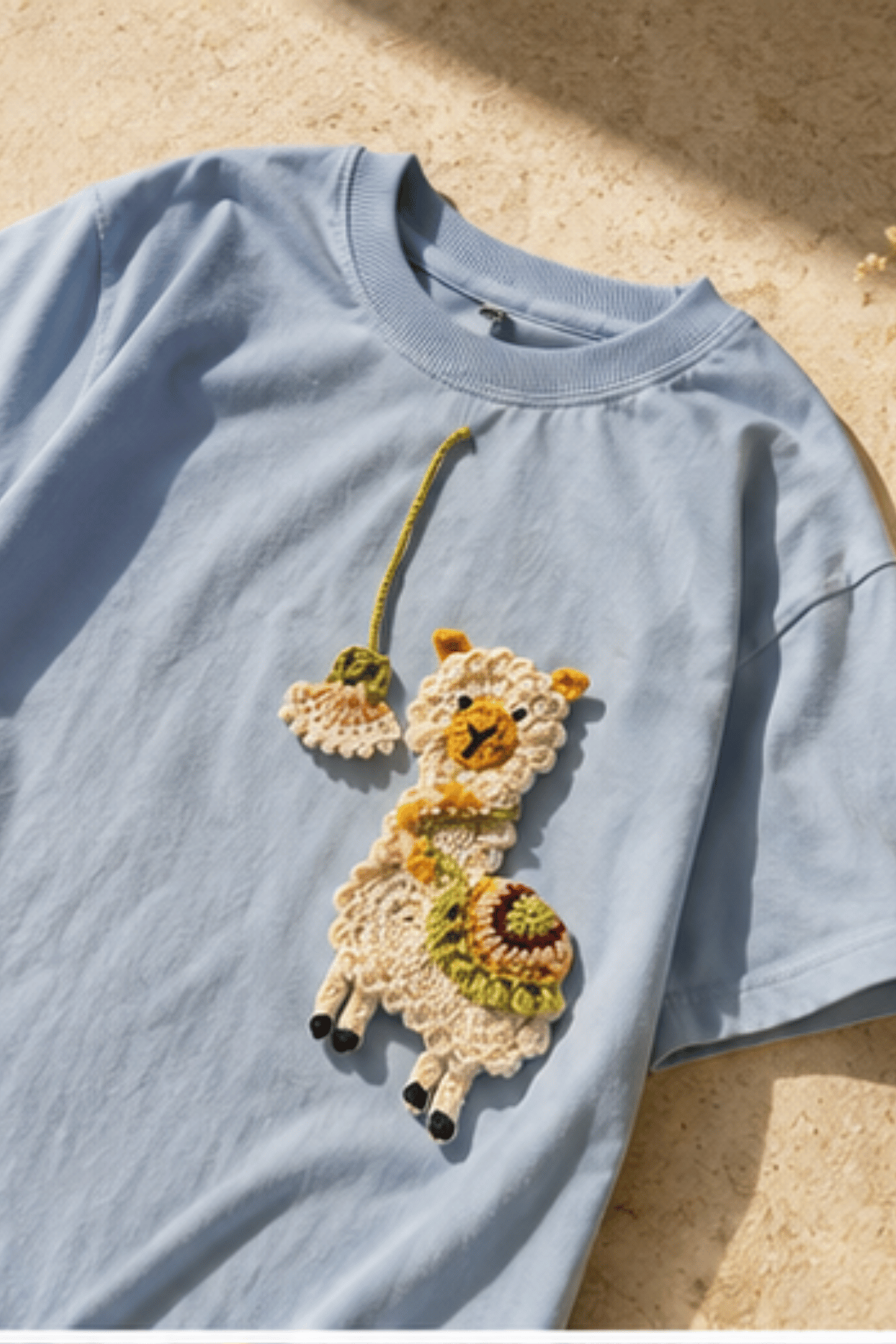 Alpaca Blue Crochet Oversize tshirt