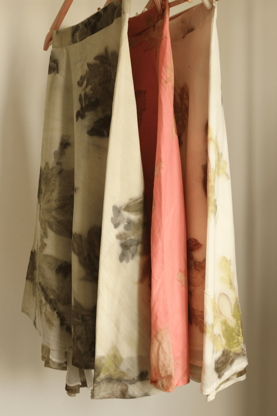 Ecoprinted wrap skirt-Pink