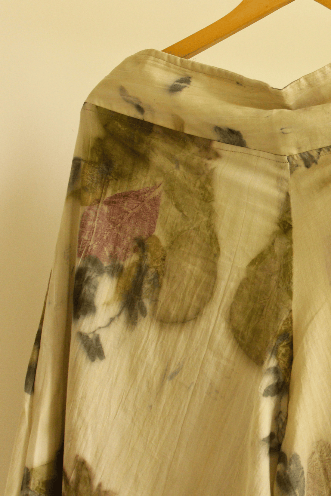 Ecoprinted wide pants- Beige