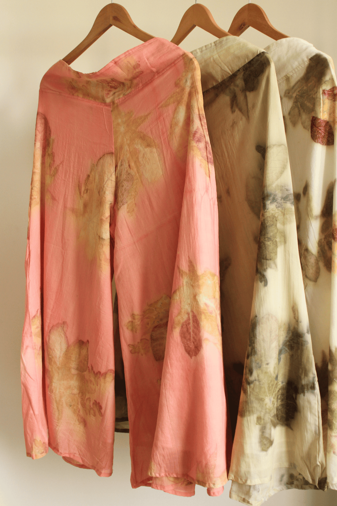 Ecoprinted wide pants- Pink