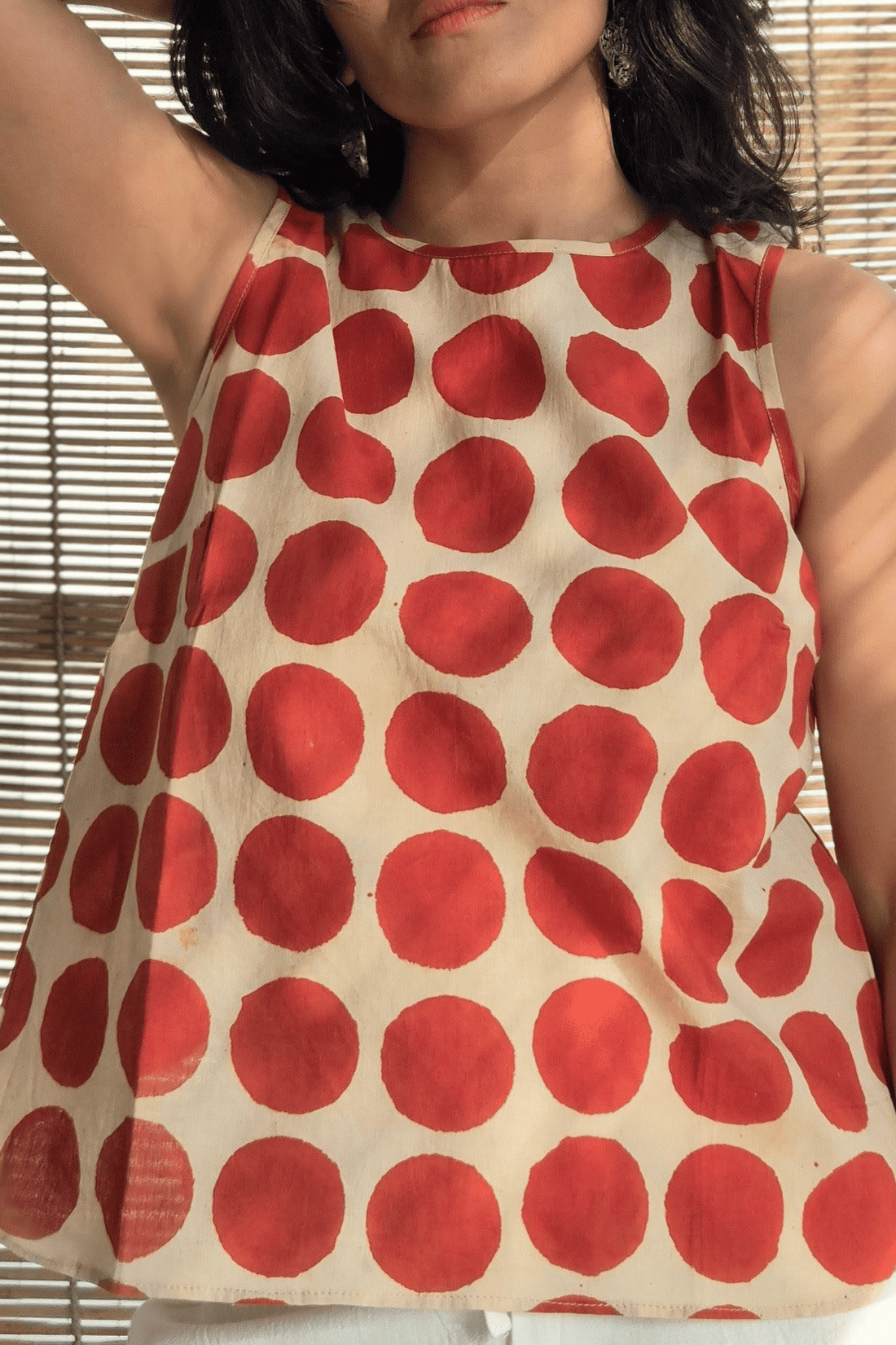 Hana (花)- Polka Cross back Top