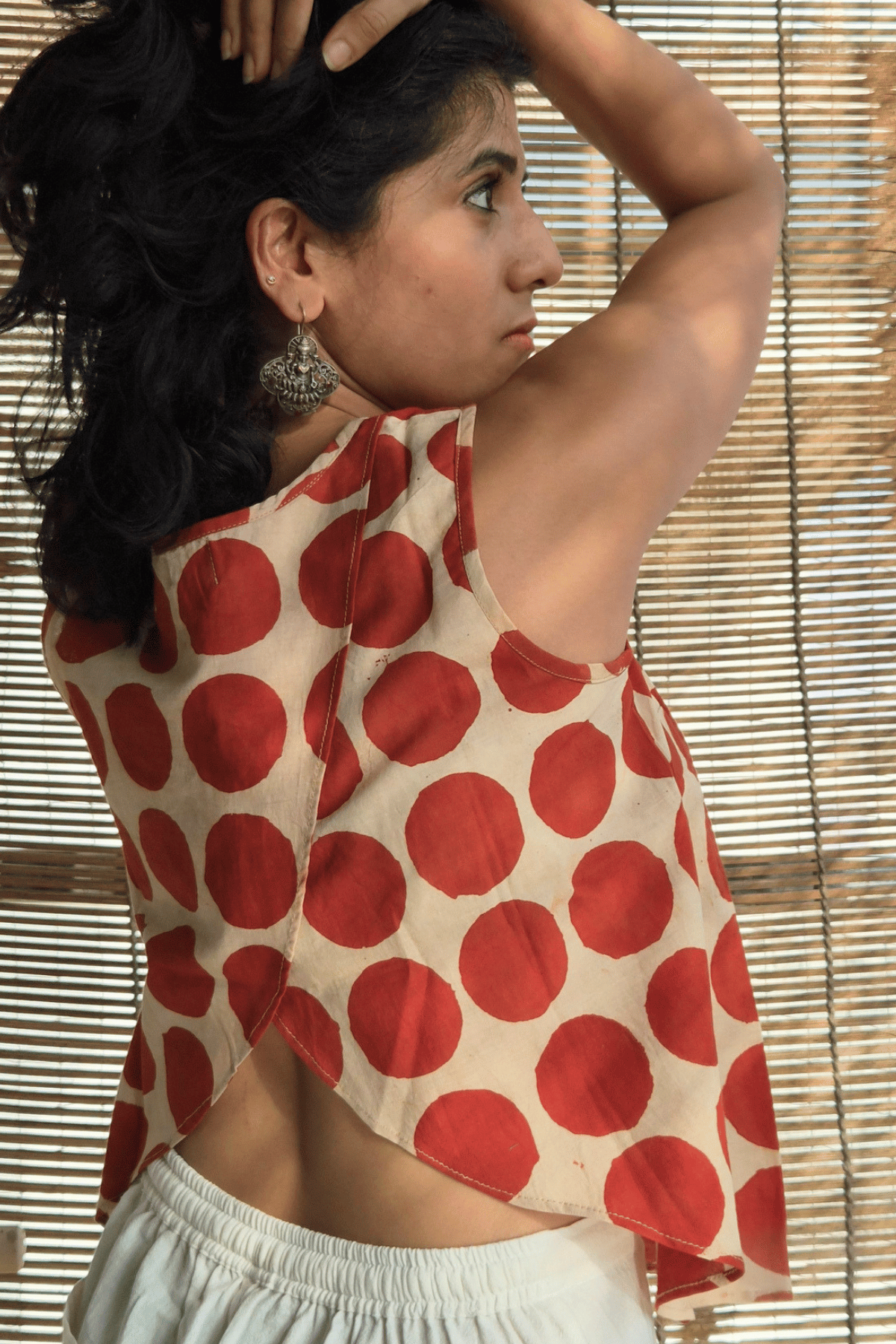 Hana (花)- Polka Cross back Top