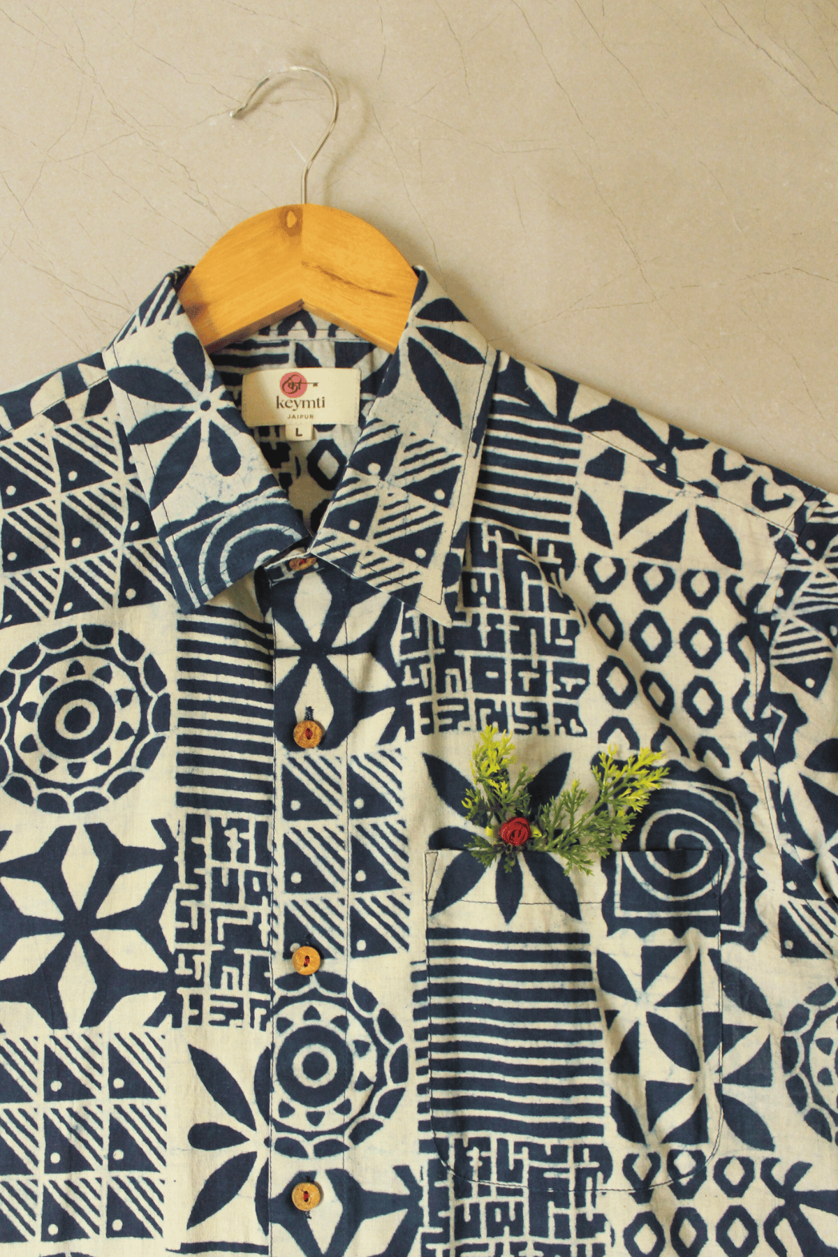 Preet/प्रीत Men's blockprinted shirt-Indigo