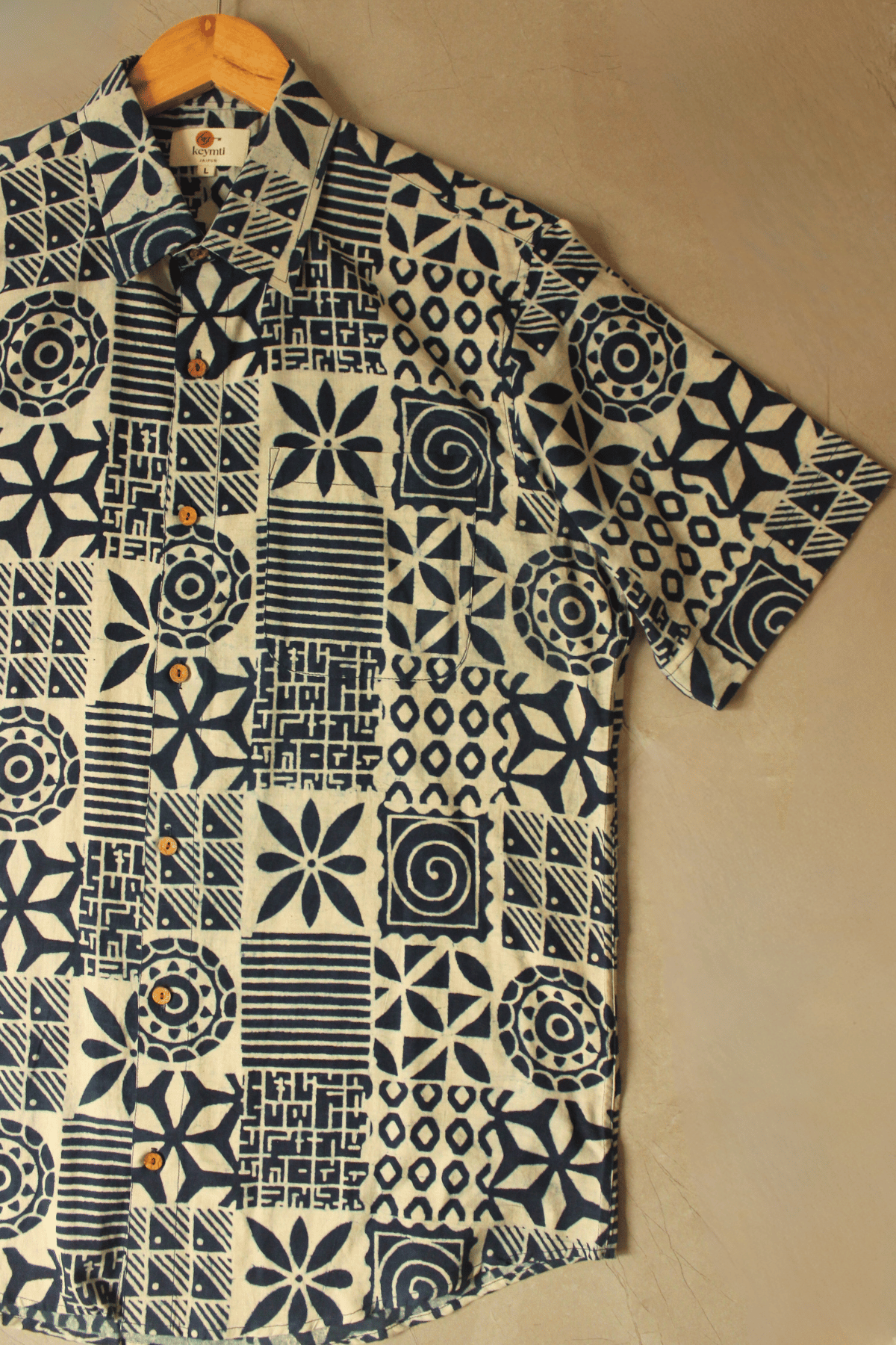 Preet/प्रीत Men's blockprinted shirt-Indigo
