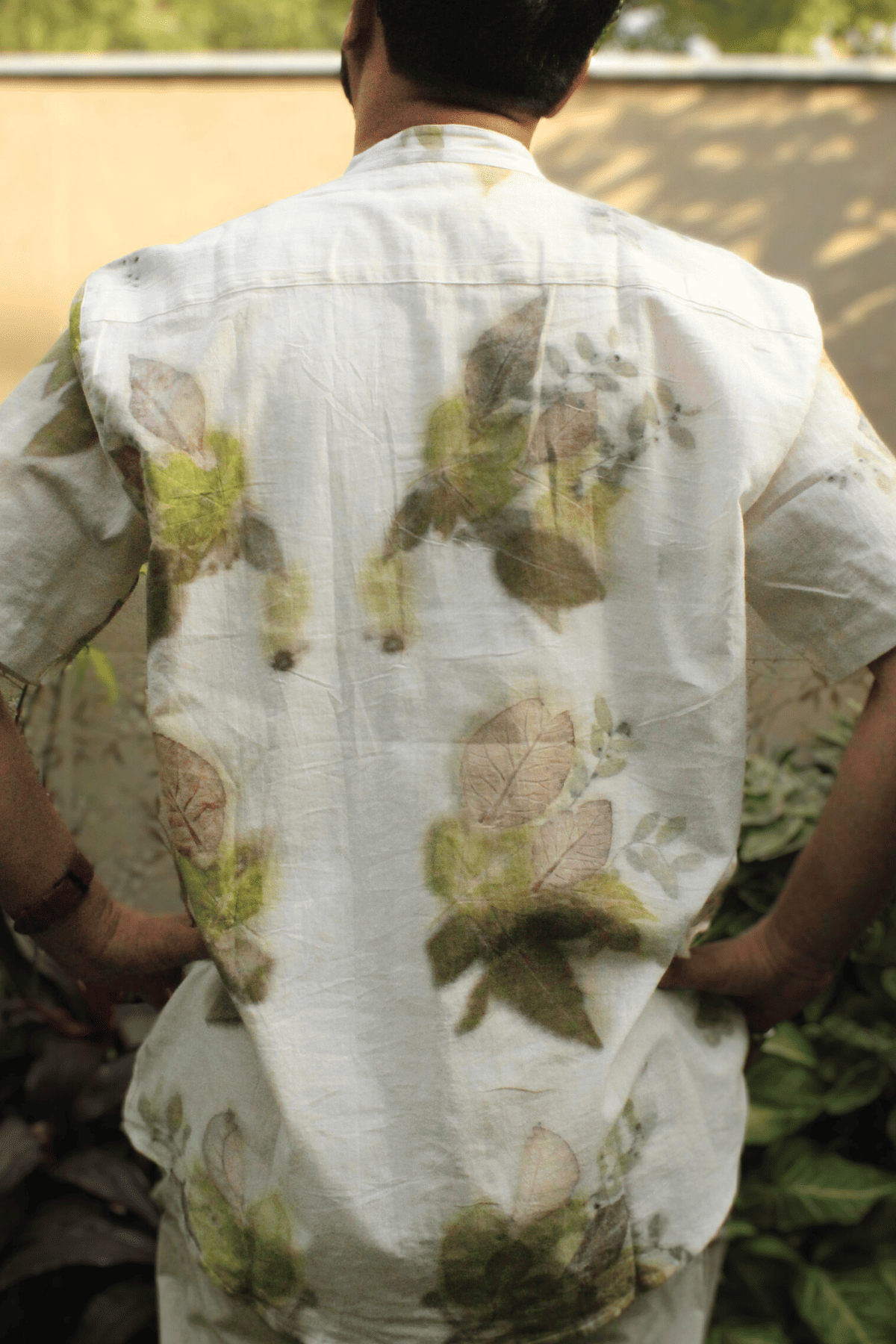 Ecoprinted Men's shirt-White