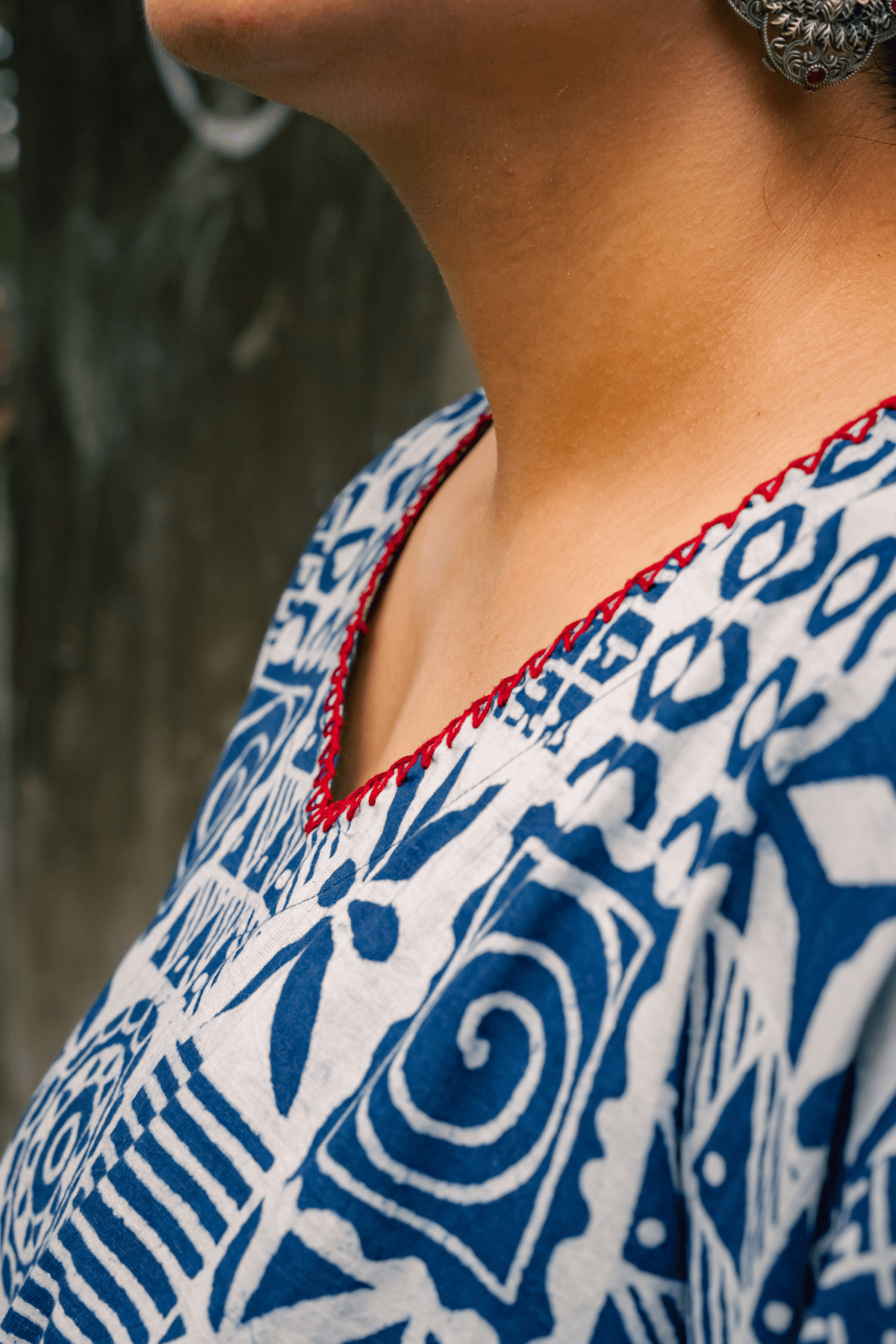 Preet/प्रीत- Blockprinted Boxy top-Indigo