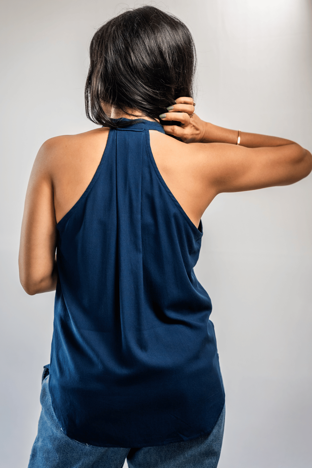 ROOH/रूह Halter neck top- Navy