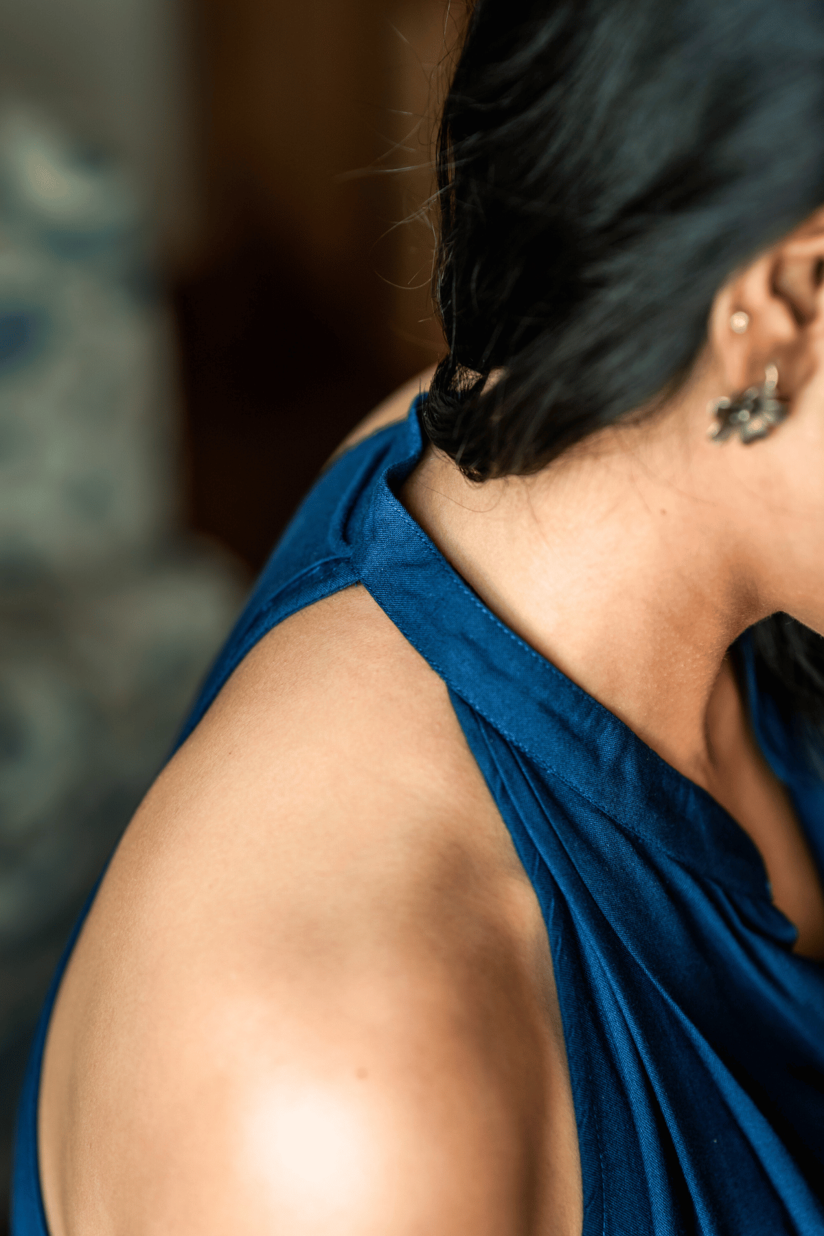 ROOH/रूह Halter neck top- Navy