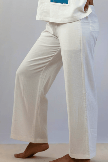 Off White Cotton Pants