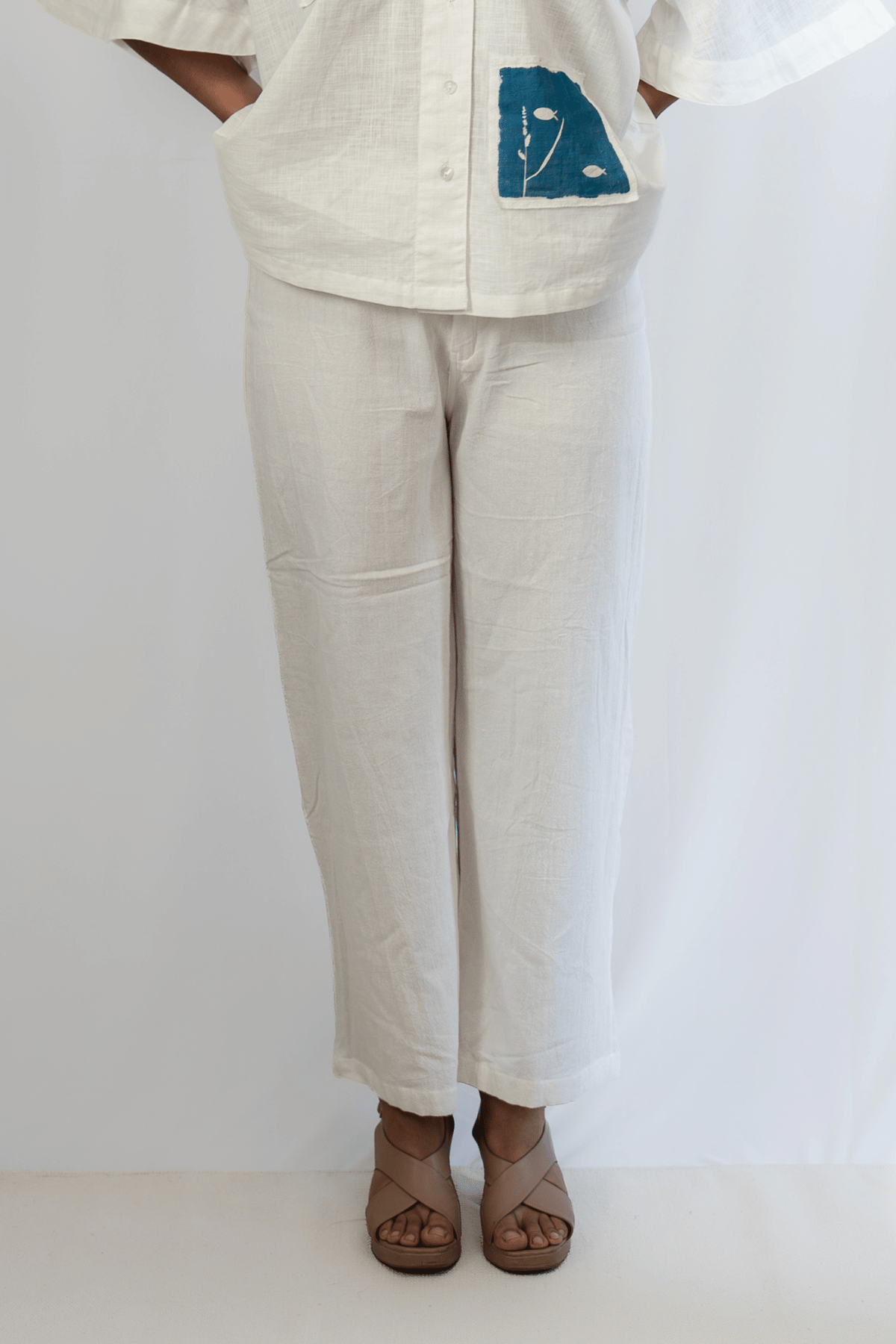Off White Cotton Pants