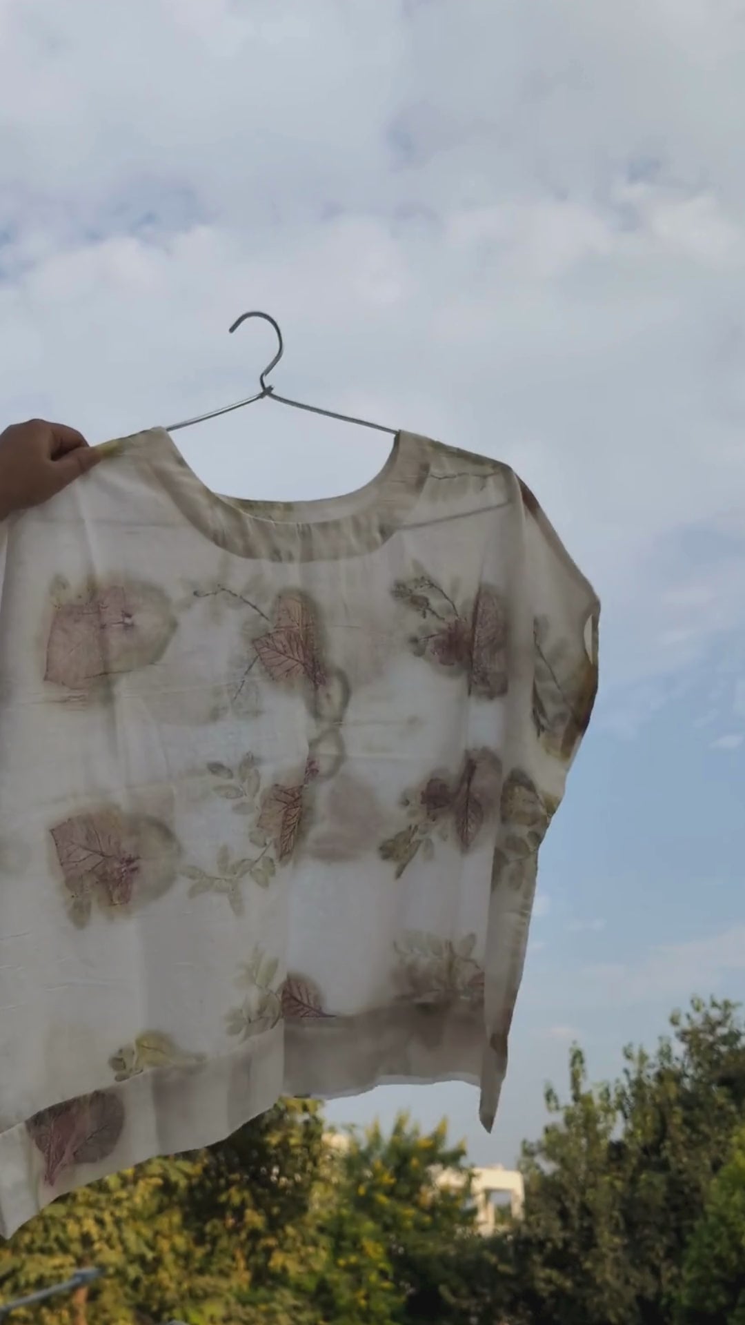 RUAH Ecoprinted Boxy top- White