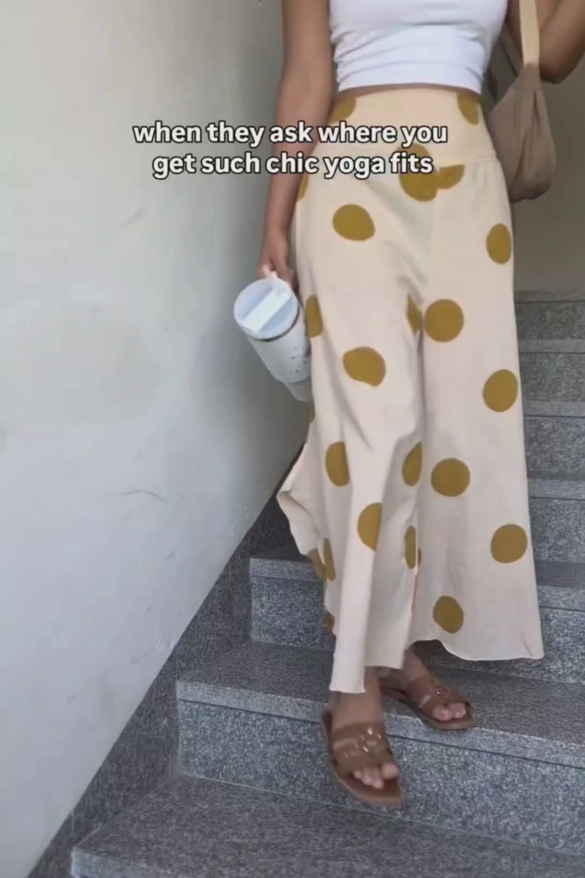 Mustard Flowy Polka Pants